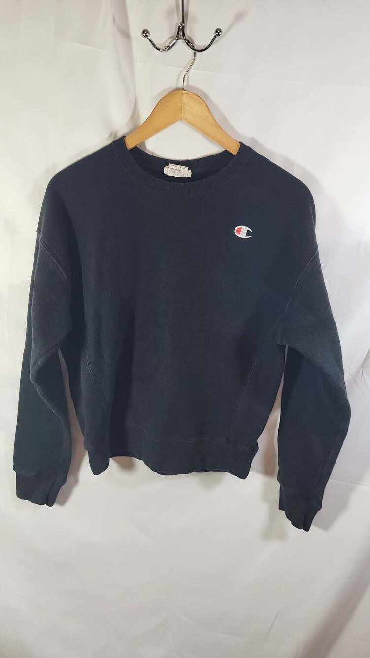 Champion Reverse Weave Crewneck Sweatshirt Black GF750 Men's Size Medium